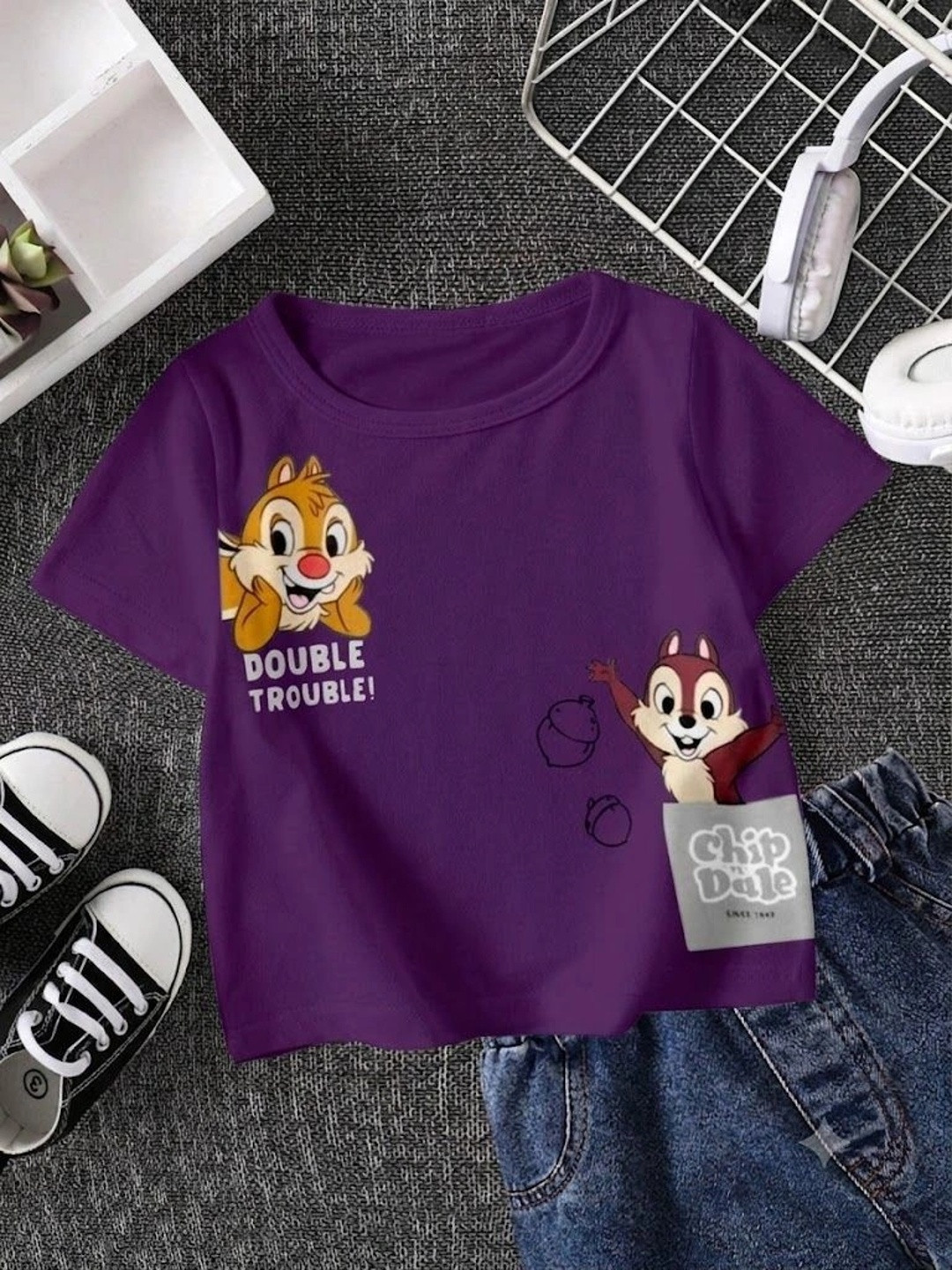 YK Disney Kids Printed Pockets T-shirt