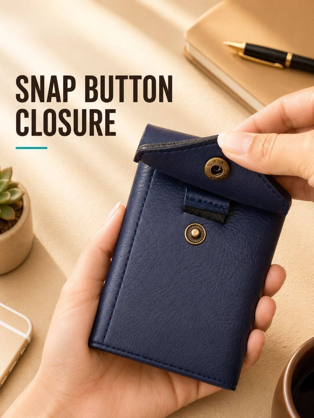 WALLETKART Men Textured Leather Card Holder