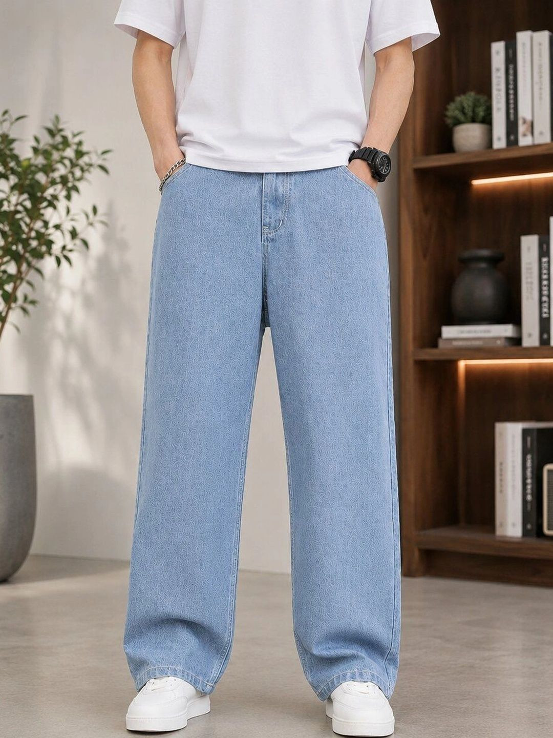 HIGH DENIM Men Straight Fit Mid-Rise Stretchable Jeans