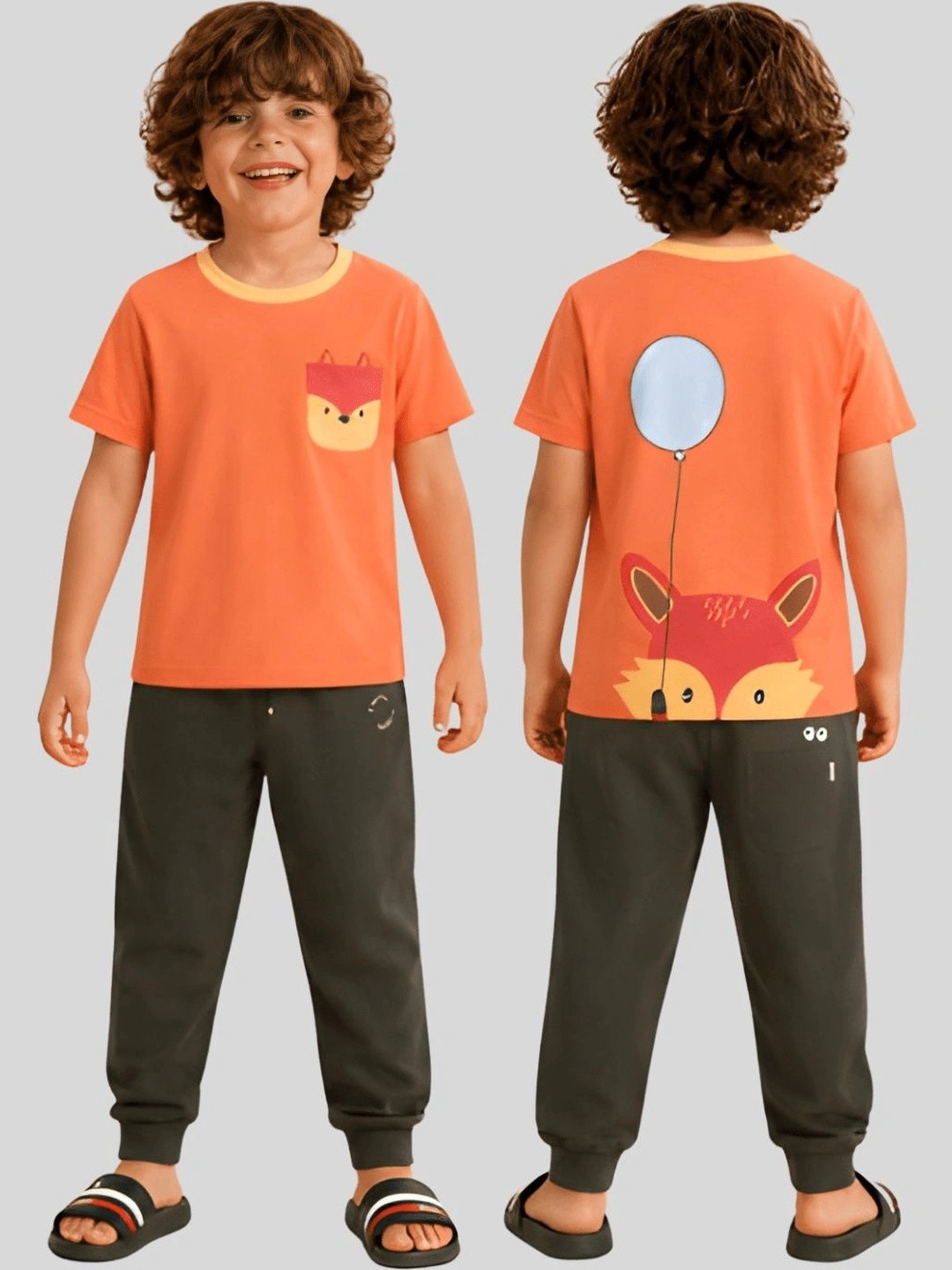 PILOLO Boys Graphic Printed Round Neck Cotton T-shirt