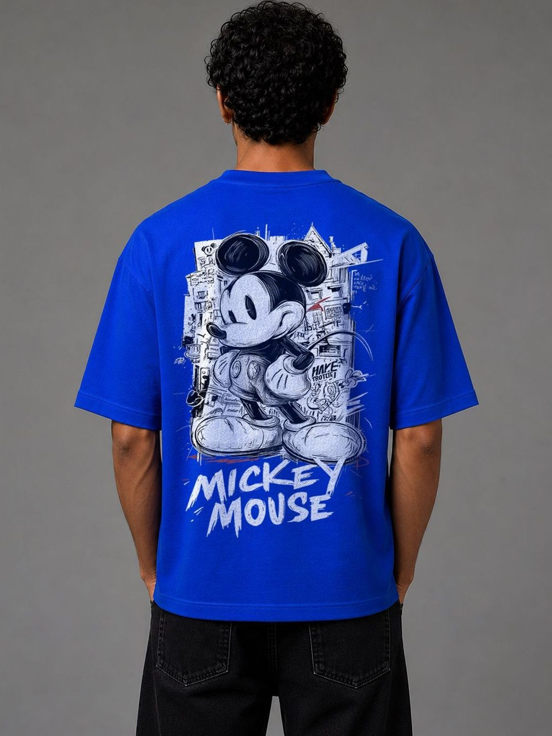 BEOVER Men Mickey Mouse Printed T-shirt