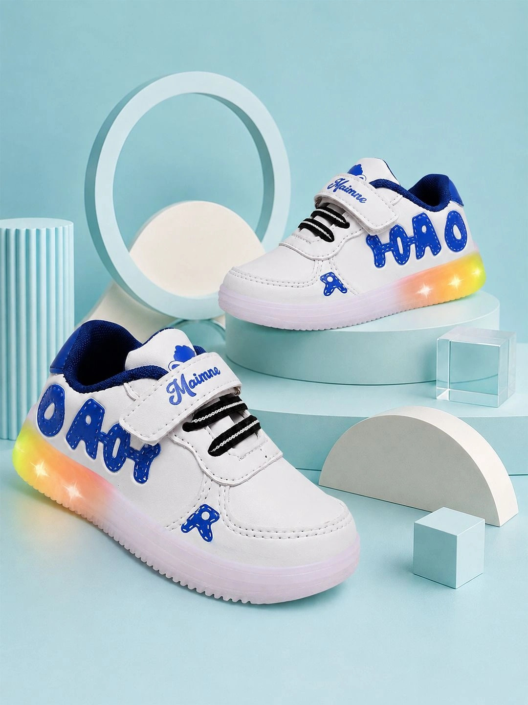 MAIMNE Kids Velcro Fastening Printed Sneakers