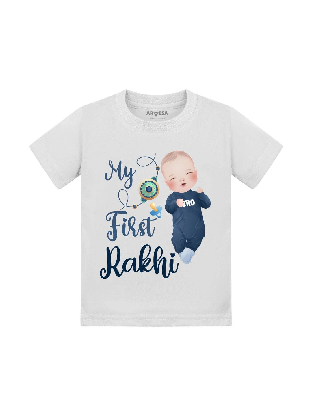 Arvesa First Rakhi Printed Kids Unisex T-shirt
