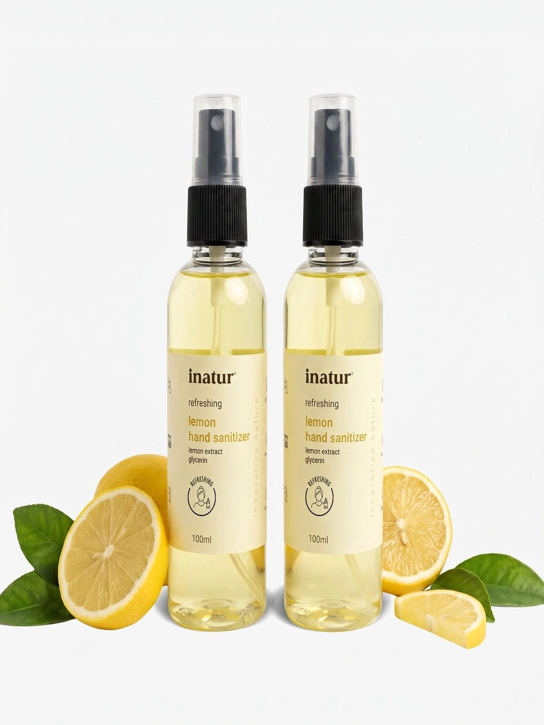Inatur Set Of 2 Lemon Hand Sanitizer- 100 ml Each