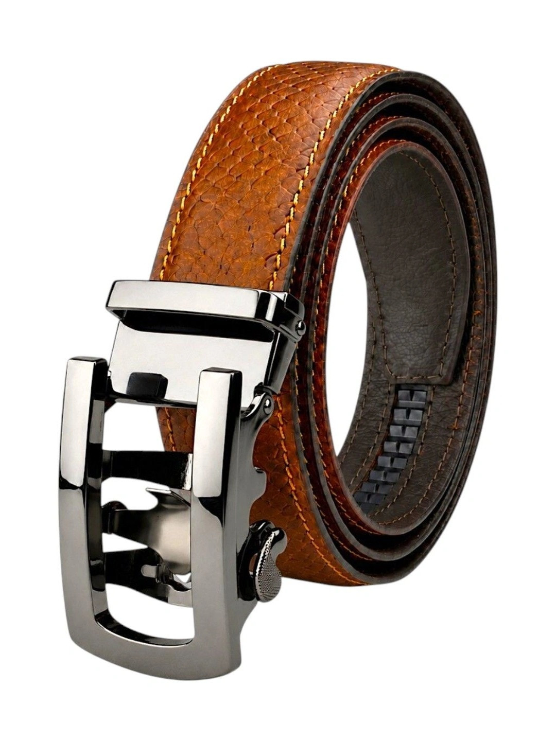 Crabby Hunt Men Textured Leather Belt