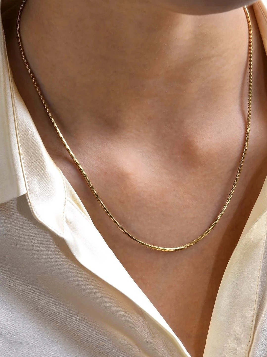 Minprice Unisex Gold-Plated Stainless Steel Minimal Chain