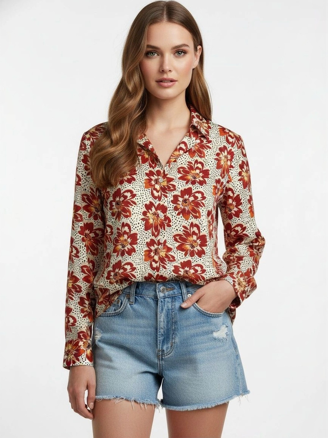 DressBerry Women Floral Printed Casual Shirt