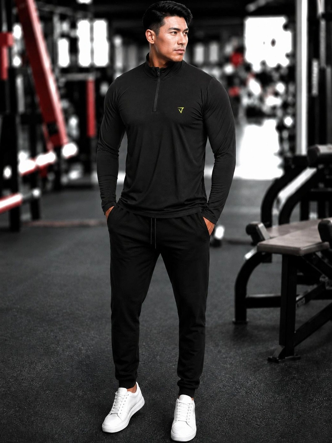 MACK JONNEY Men Brand Logo High Neck T-shirt