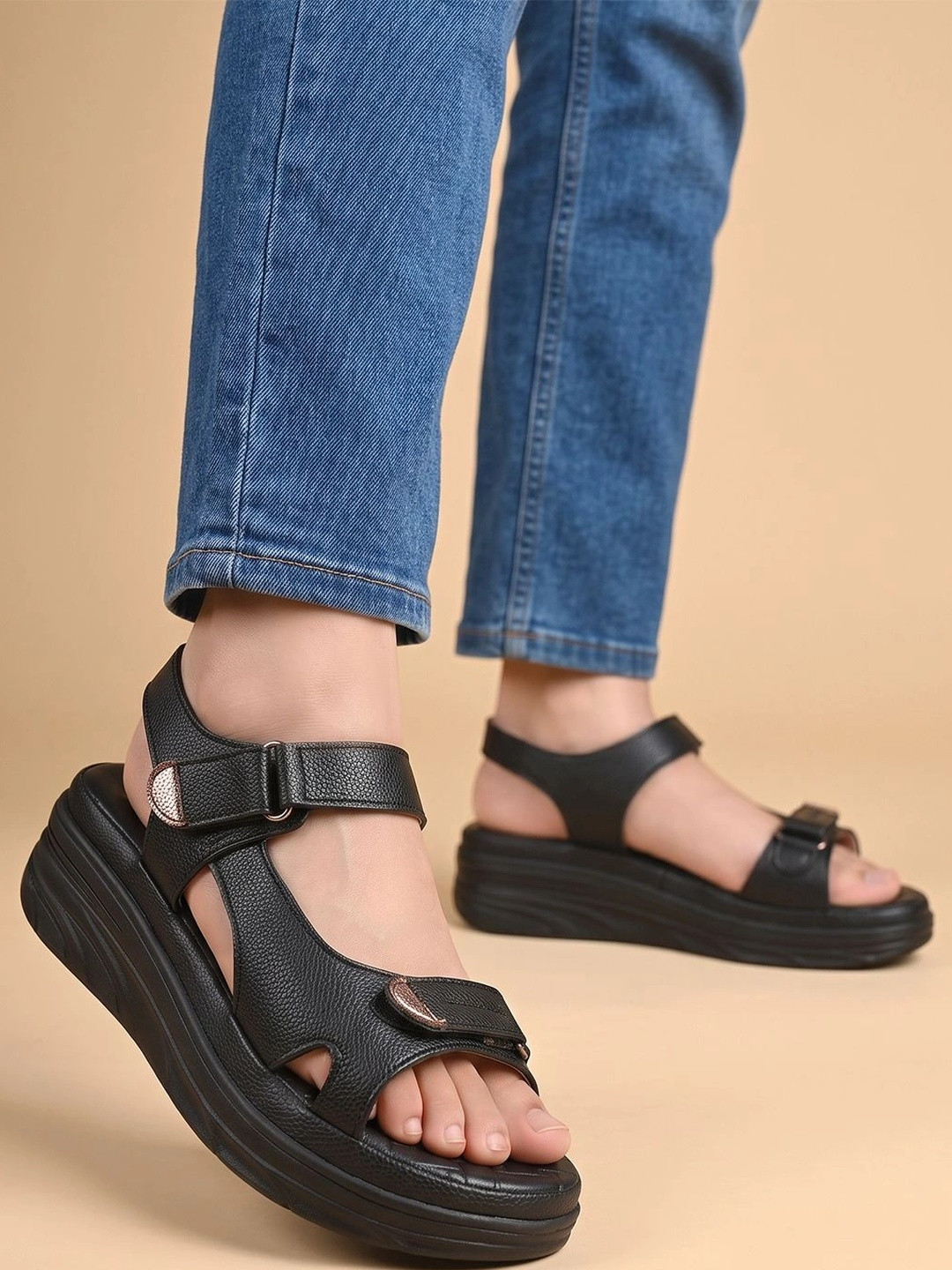 Stylestry Women Open Toe Flatform Heel Sandal