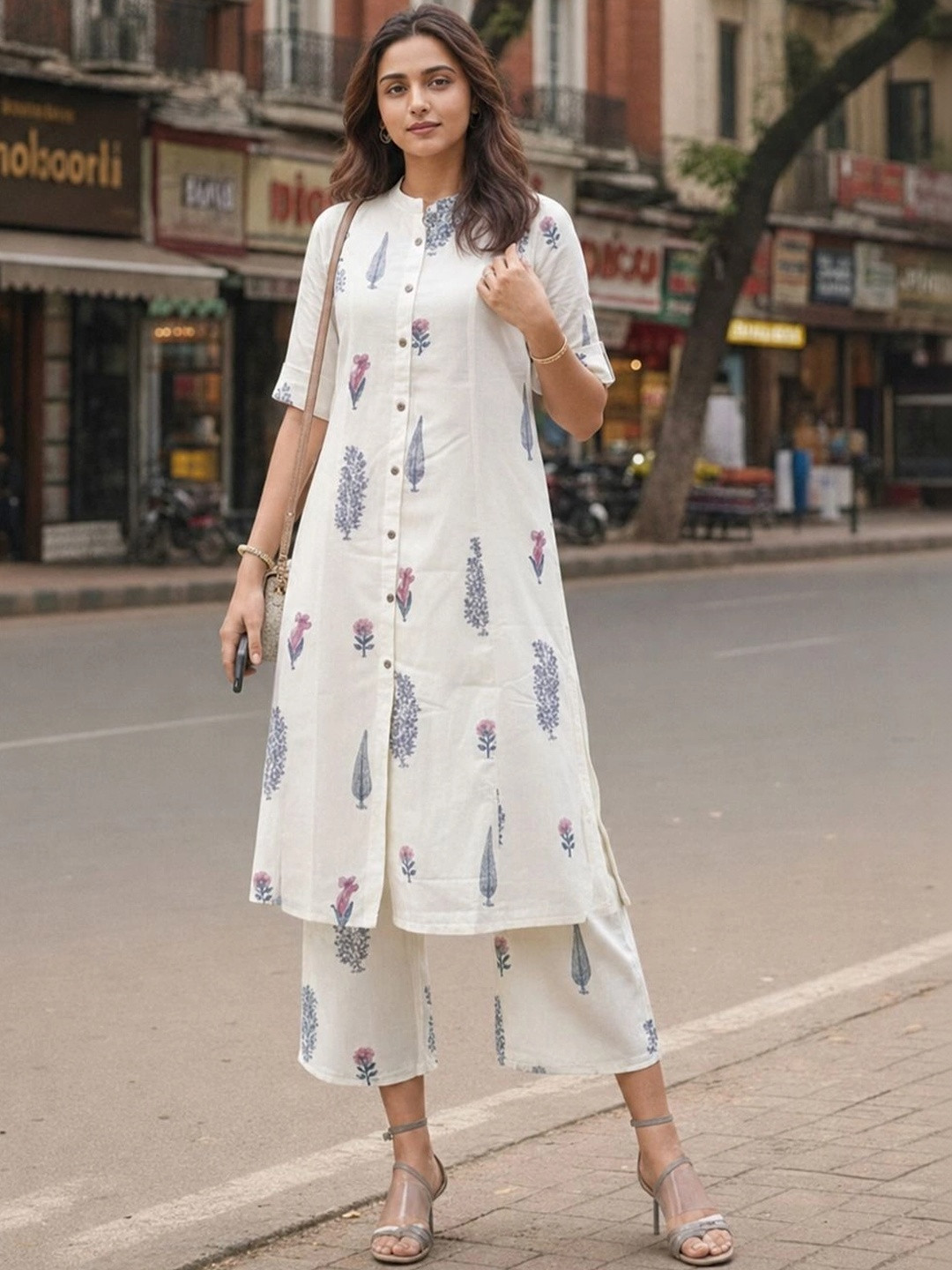 DIVASTRI Women Floral Printed Regular Kurta with Palazzos
