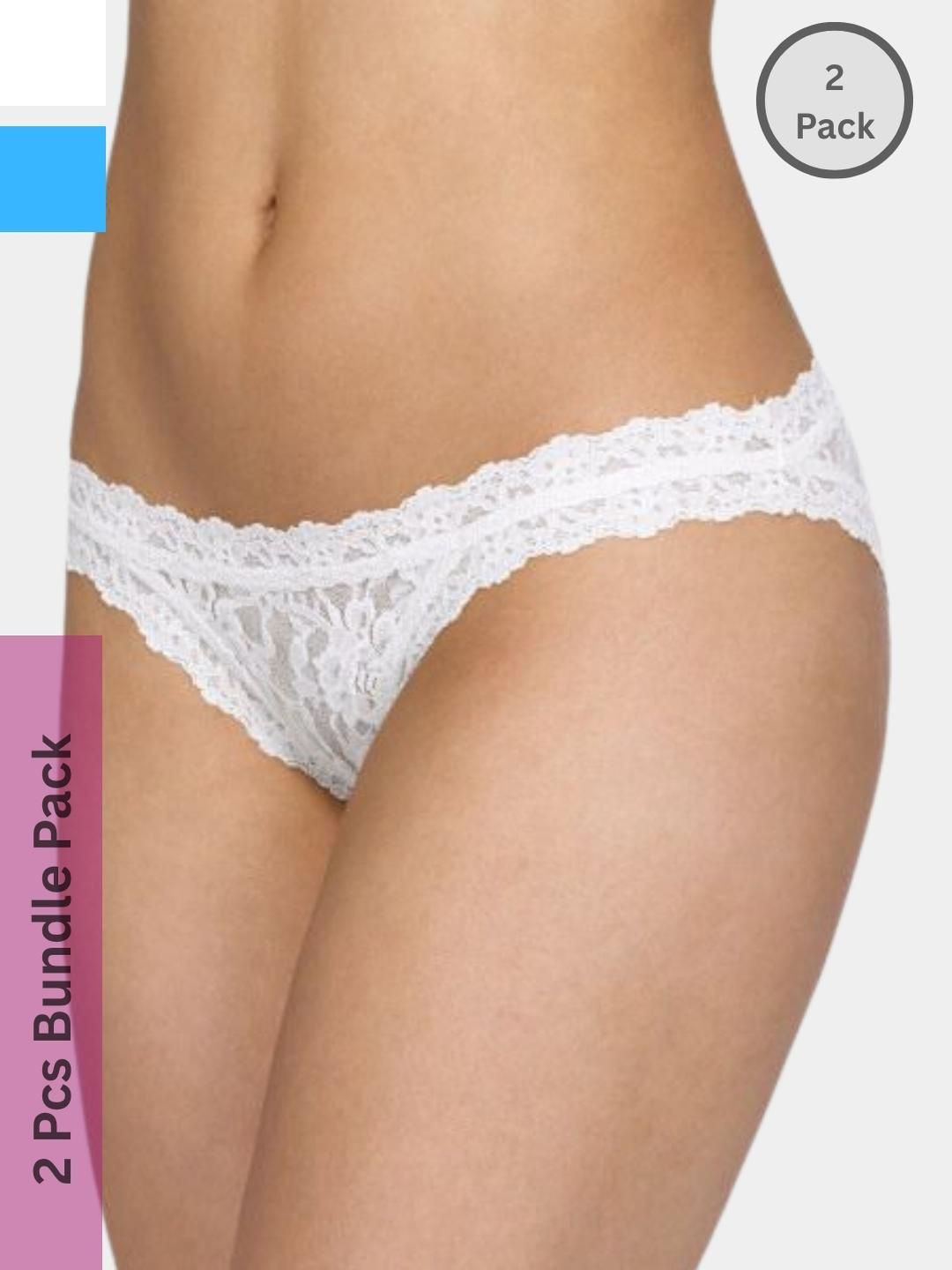 SweetFlirt Enterprises Women Pack Of 2 Lace Hipster Biefs
