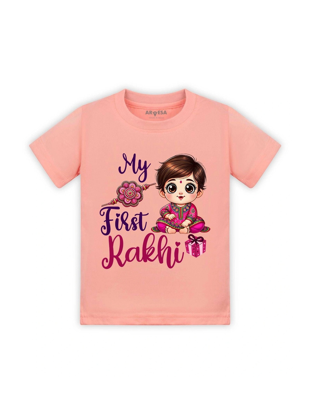 Arvesa Kids My First Rakhi Printed Tshirt