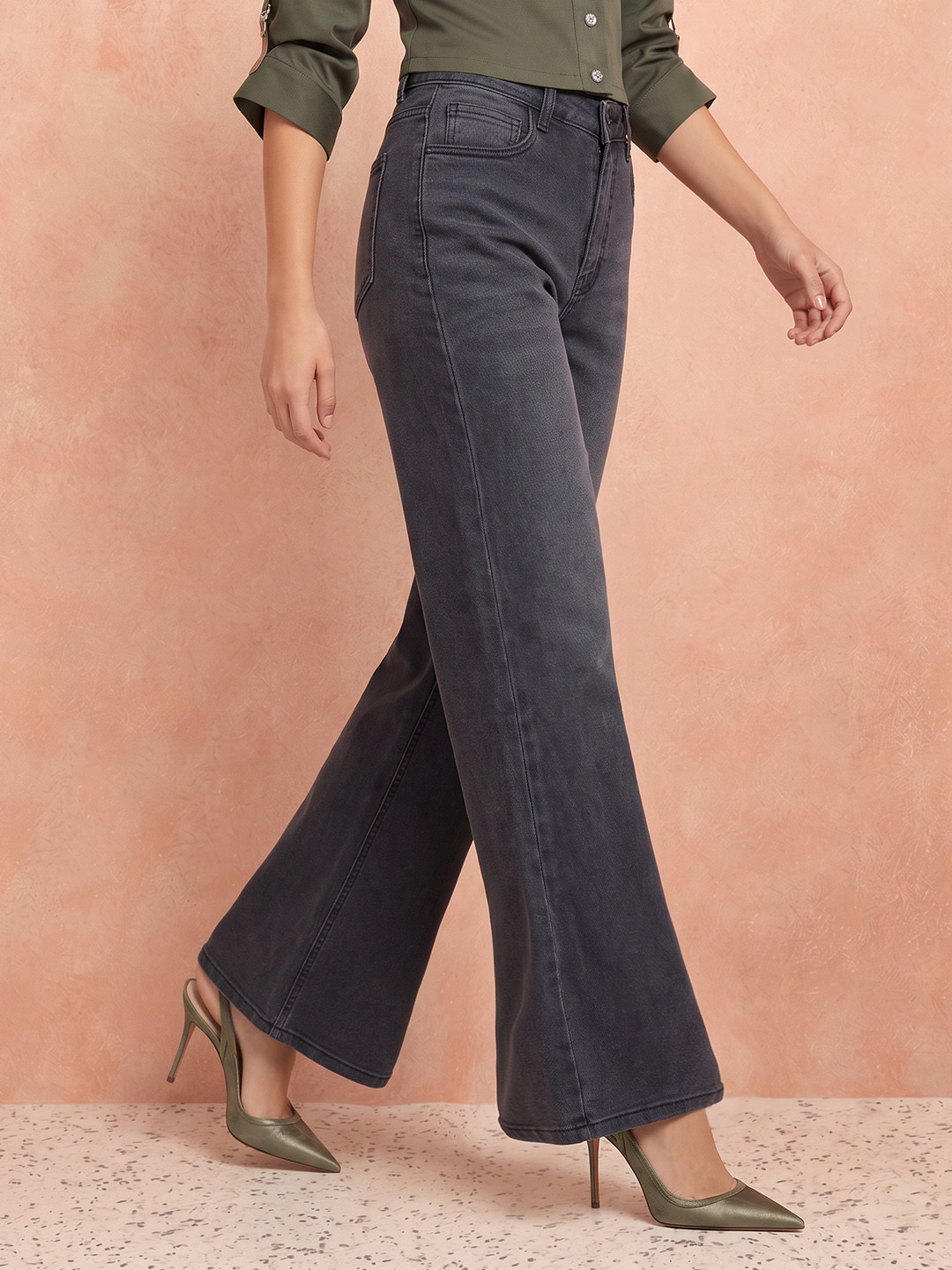 all about you Women Bootcut Heavy Fade Stretchable Jeans