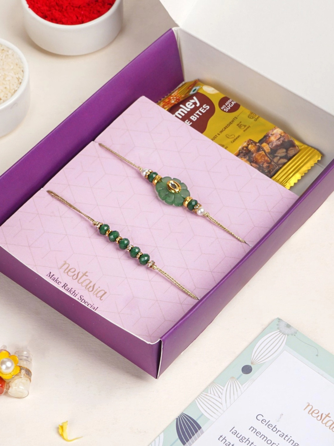 Nestasia Rose Rakhi Lumba Set For Bhaiya And Bhabhi