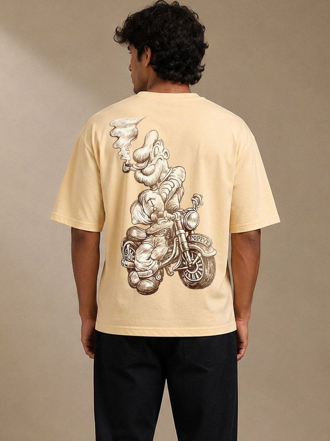 Men's Cream Popeye Graphic T-shirt