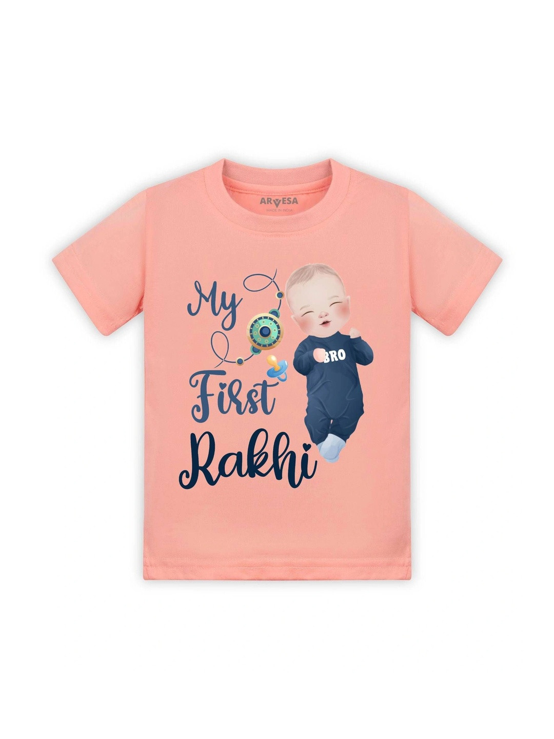 Arvesa Kids My First Rakhi Printed Tshirt
