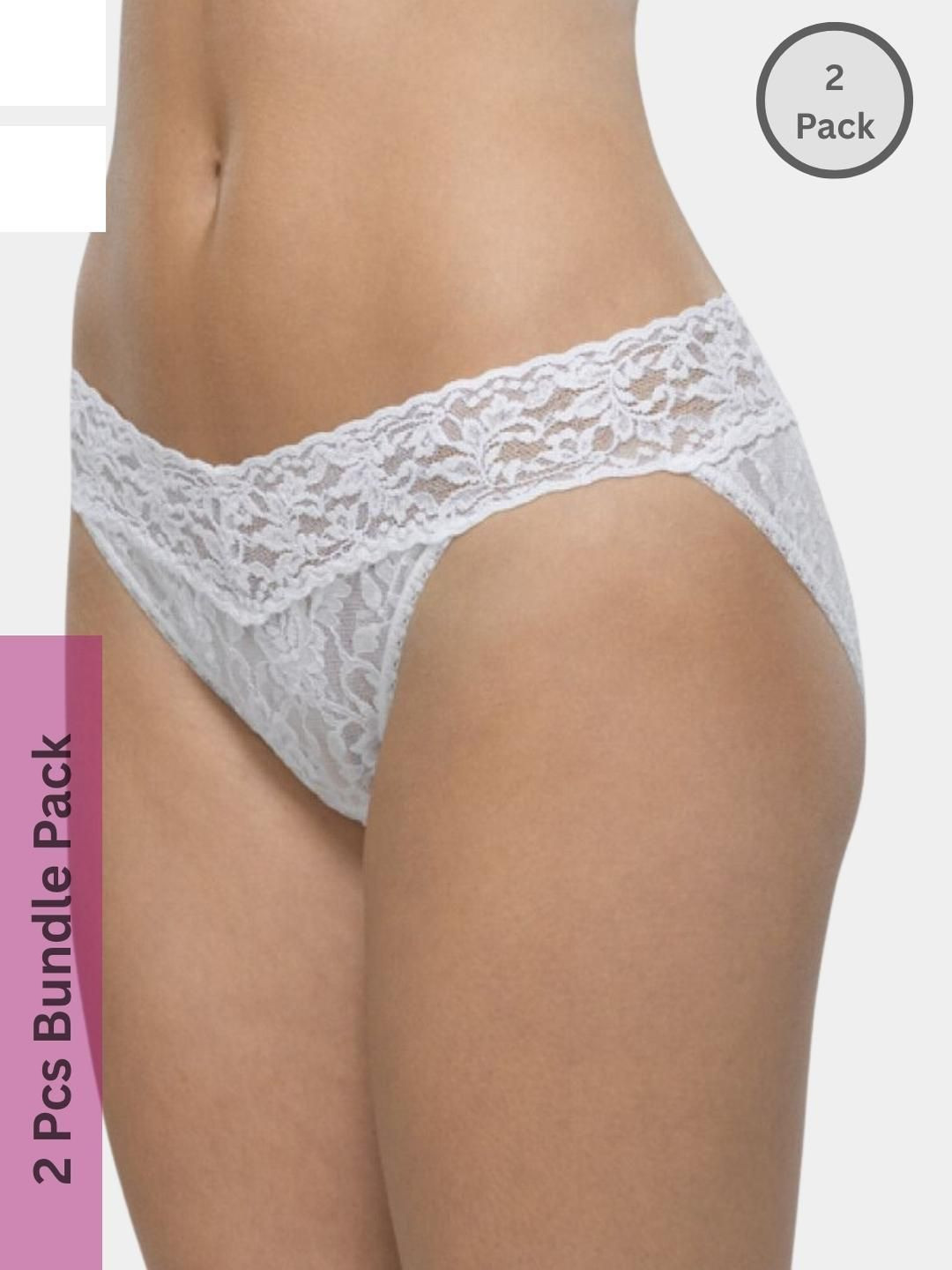 SweetFlirt Enterprises Pack Of 2 Lace Hipster Panty | Soft & Seamless Underwear