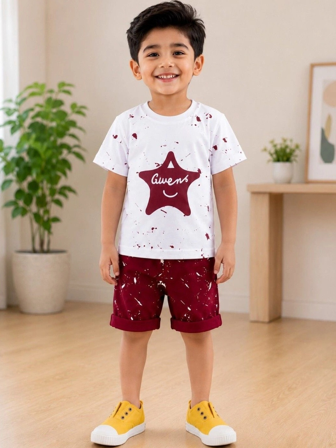 JENNY GARMENT Kids Printed Short Sleeves T-shirt With Shorts