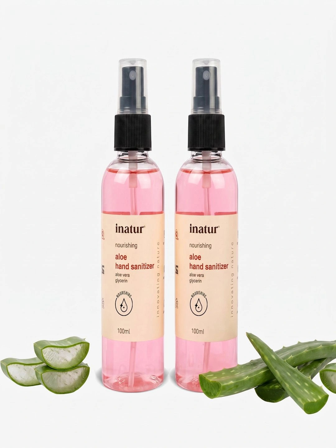 Inatur Set Of 2 Aloe Vera Hand Sanitizer- 100 ml Each