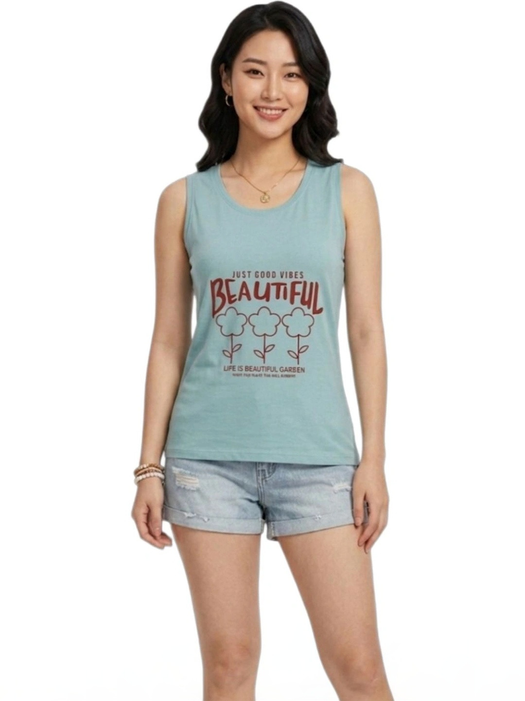 Luxora Printed Cotton Round Neck Lounge Tshirts