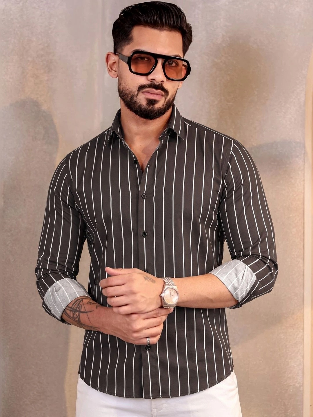 Manspire Men Striped Casual Shirt