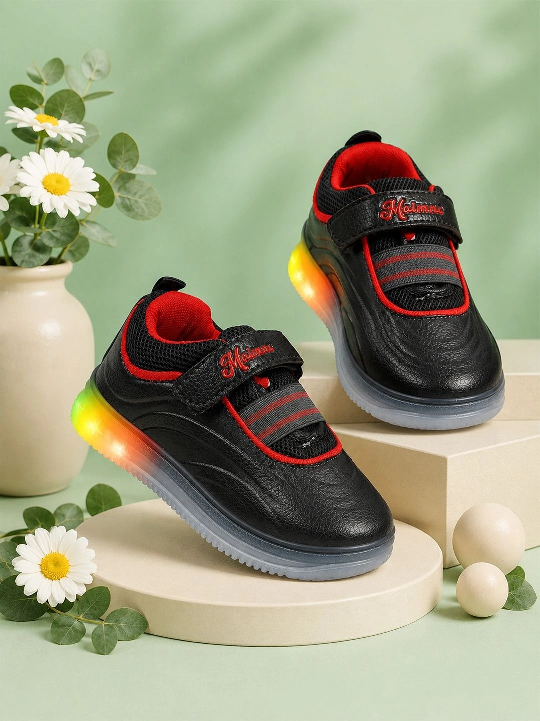MAIMNE Kids Velcro Fastening Textured Sneakers
