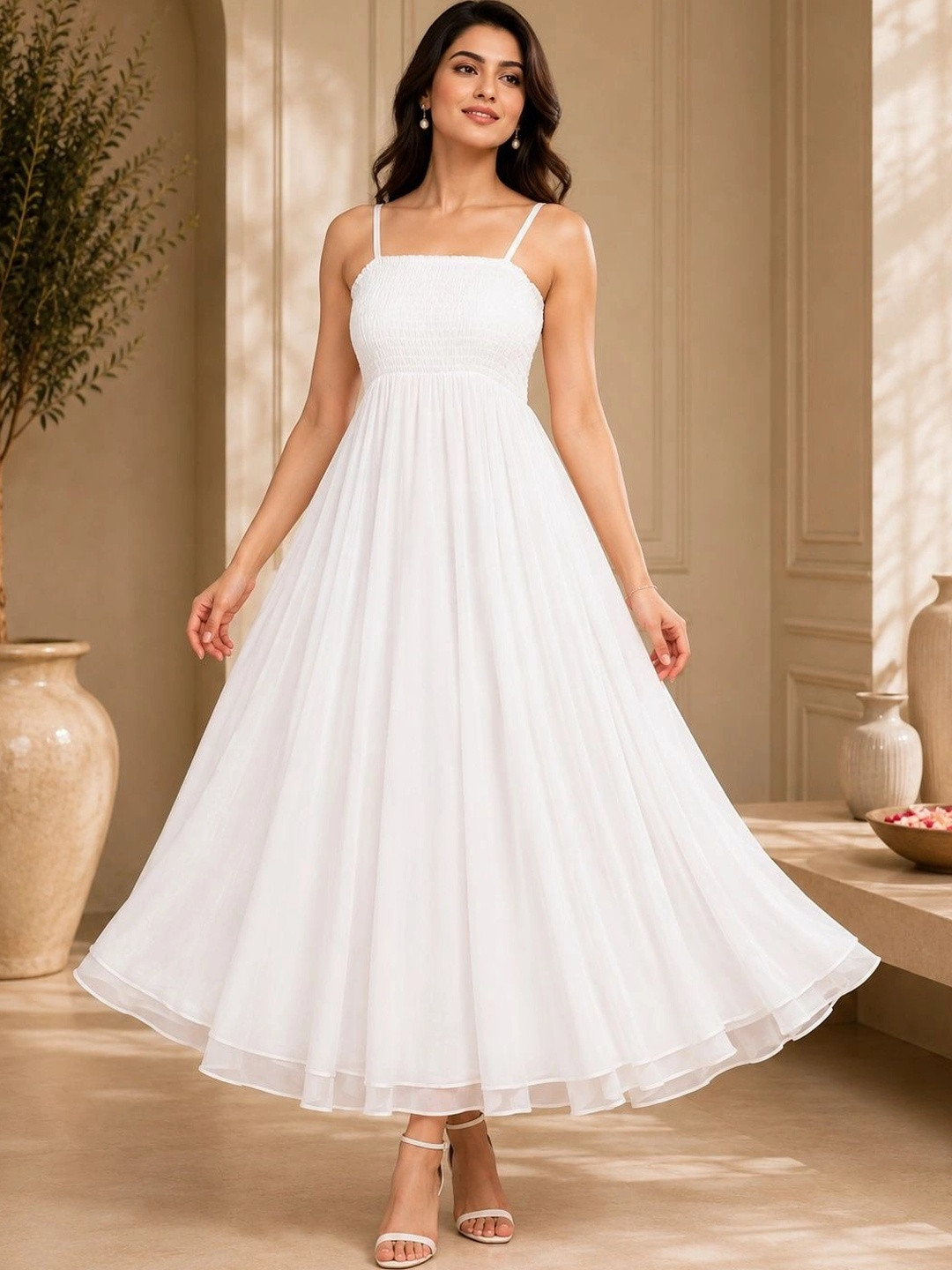 MEWEAR Formal A-Line Midi Dress