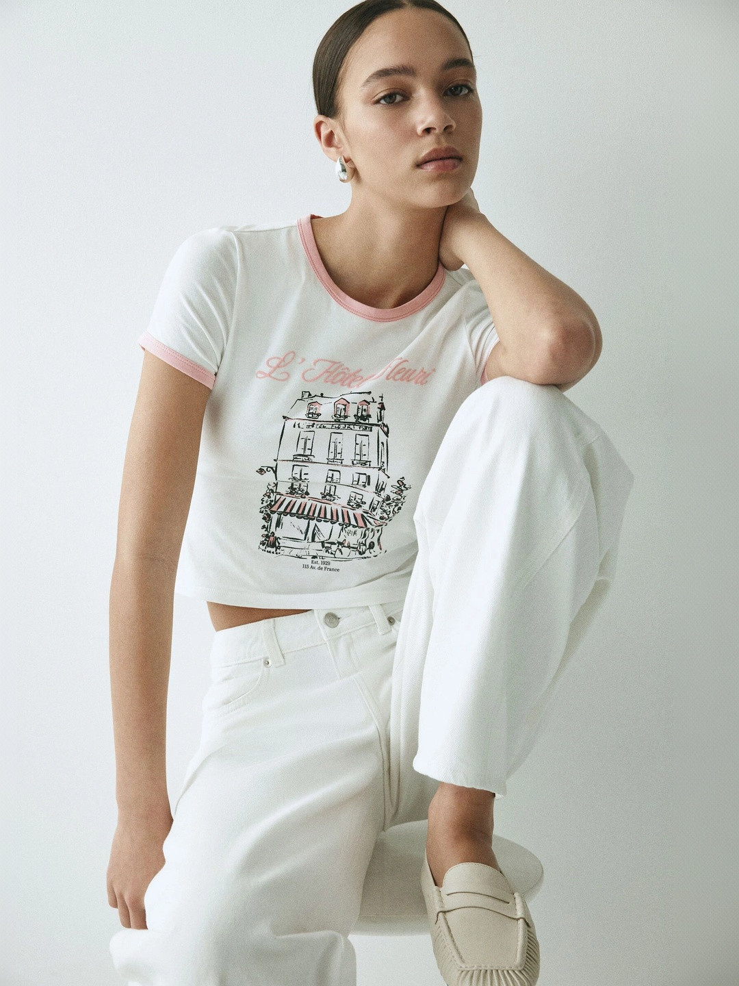 H&M Fitted Cotton T-Shirt