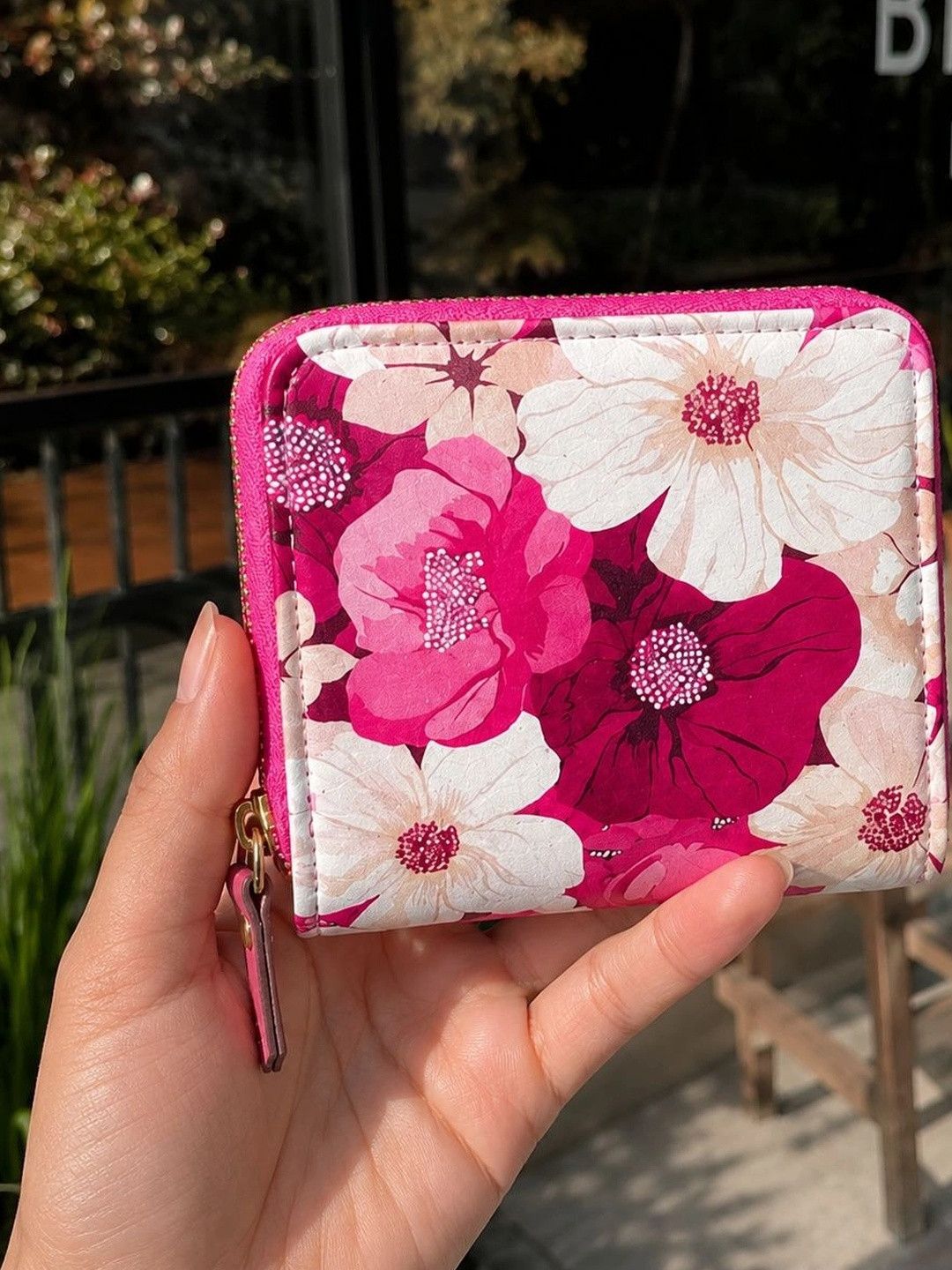 VALERIE Women Floral Printed PU Zip Around Wallet