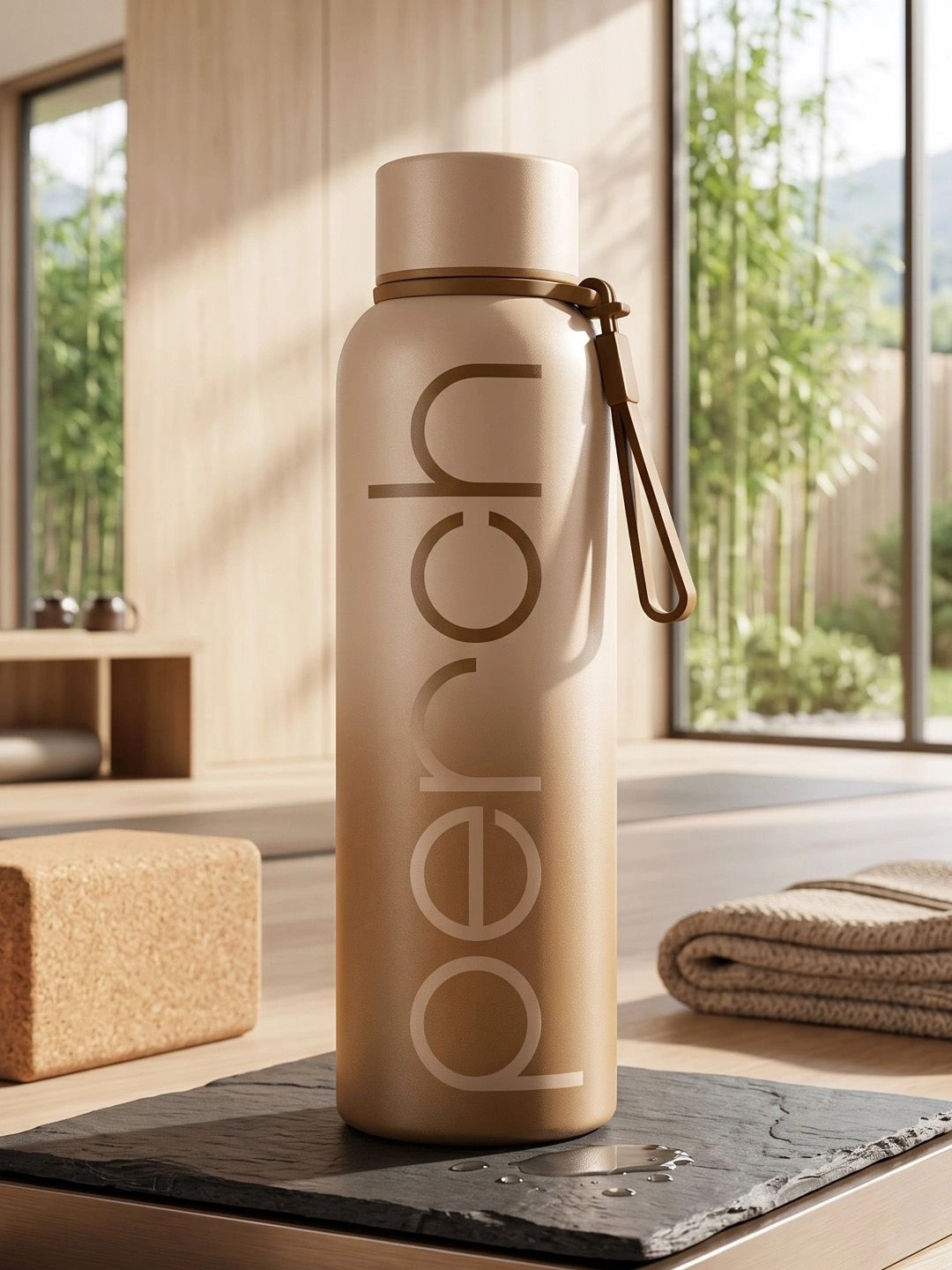 PERCH Zion Beach Brown Stainless Steel Double Wall Flask Vacuum Insulated Water Bottle