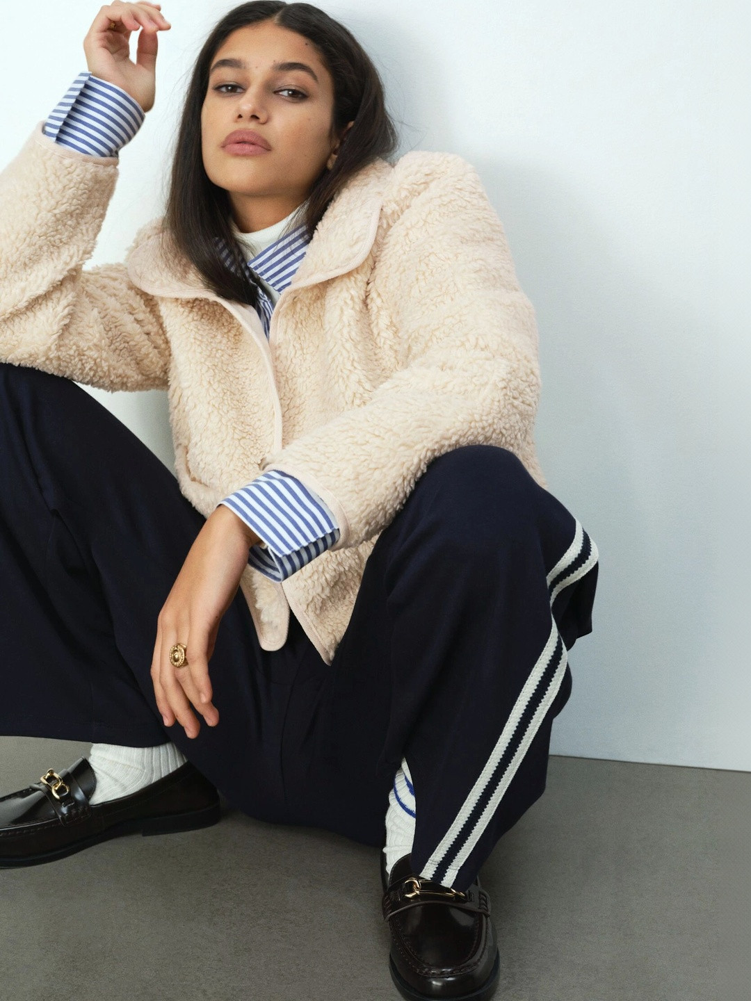 H&M Collared Teddy Jacket