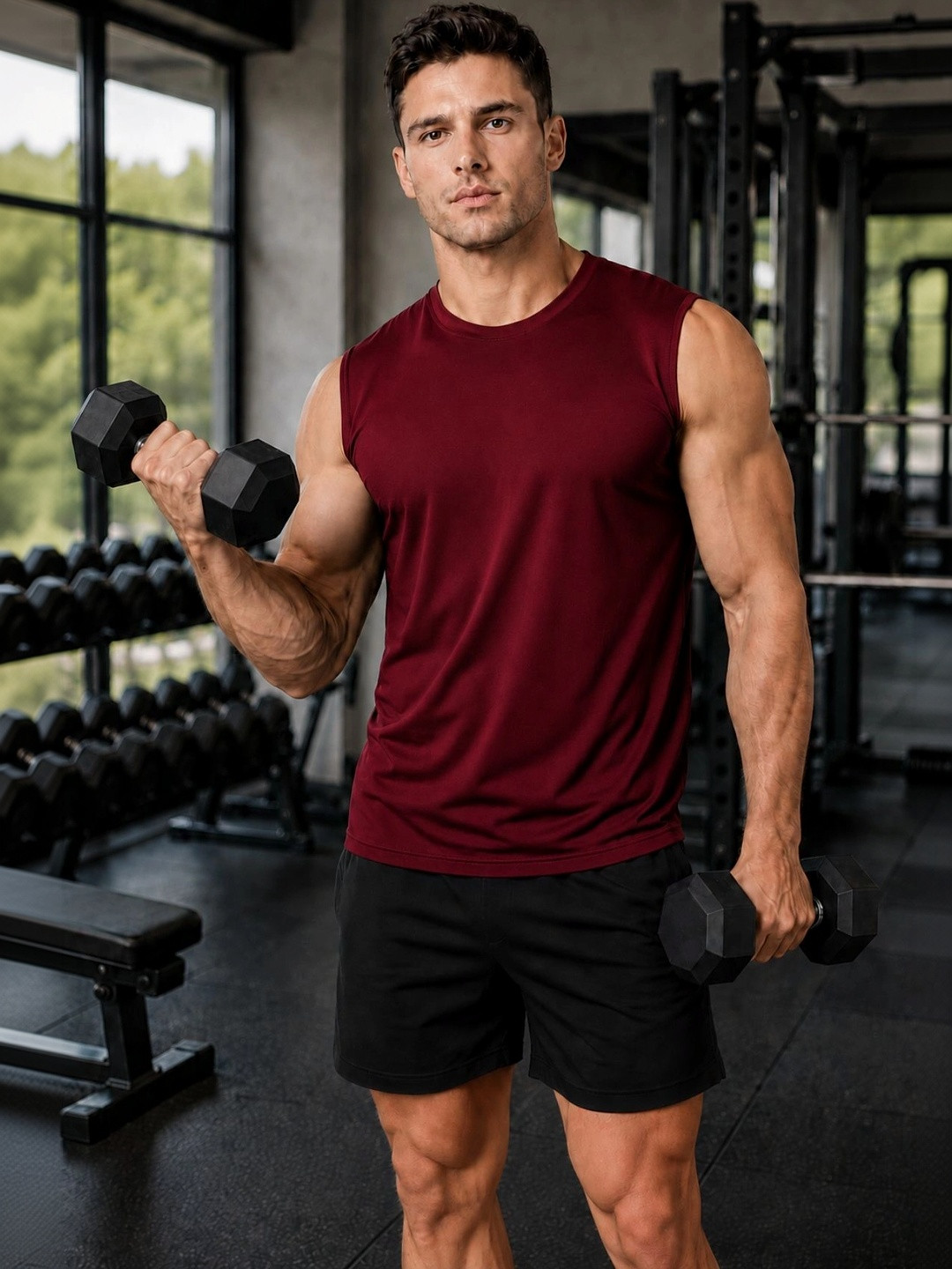 Raxedo Men Relaxed Fit Sleeveless Nylon For No Sweat Workout Vest