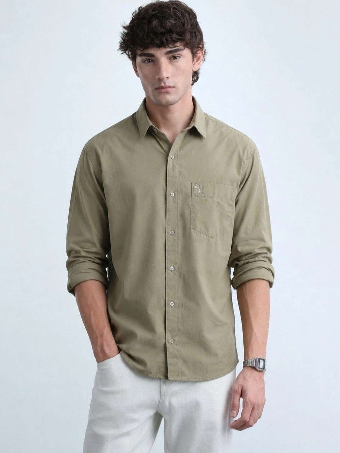 OURANOS Men Comfort Slim Fit Casual Shirt