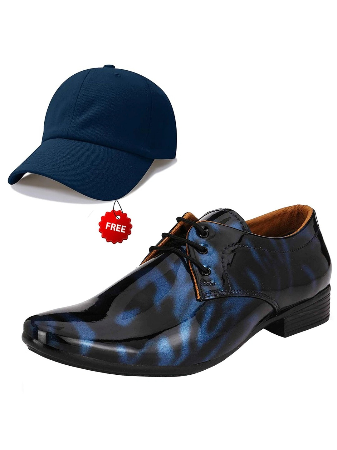 Vitoria Men Textured Pointed Toe Lace-Ups Derbys Formal Shoes With Cap