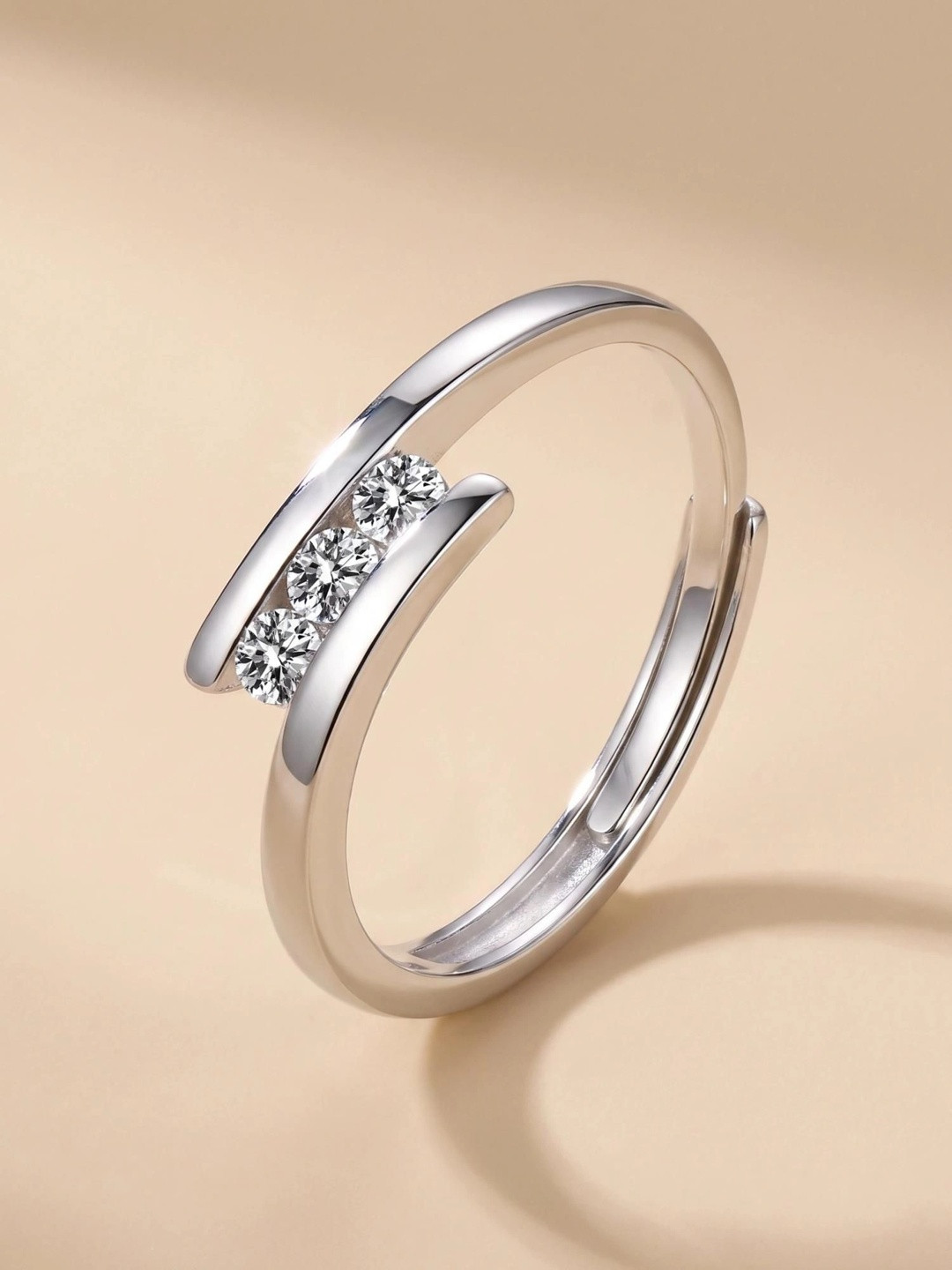 MYKI Silver-Plated Adjustable Finger Ring