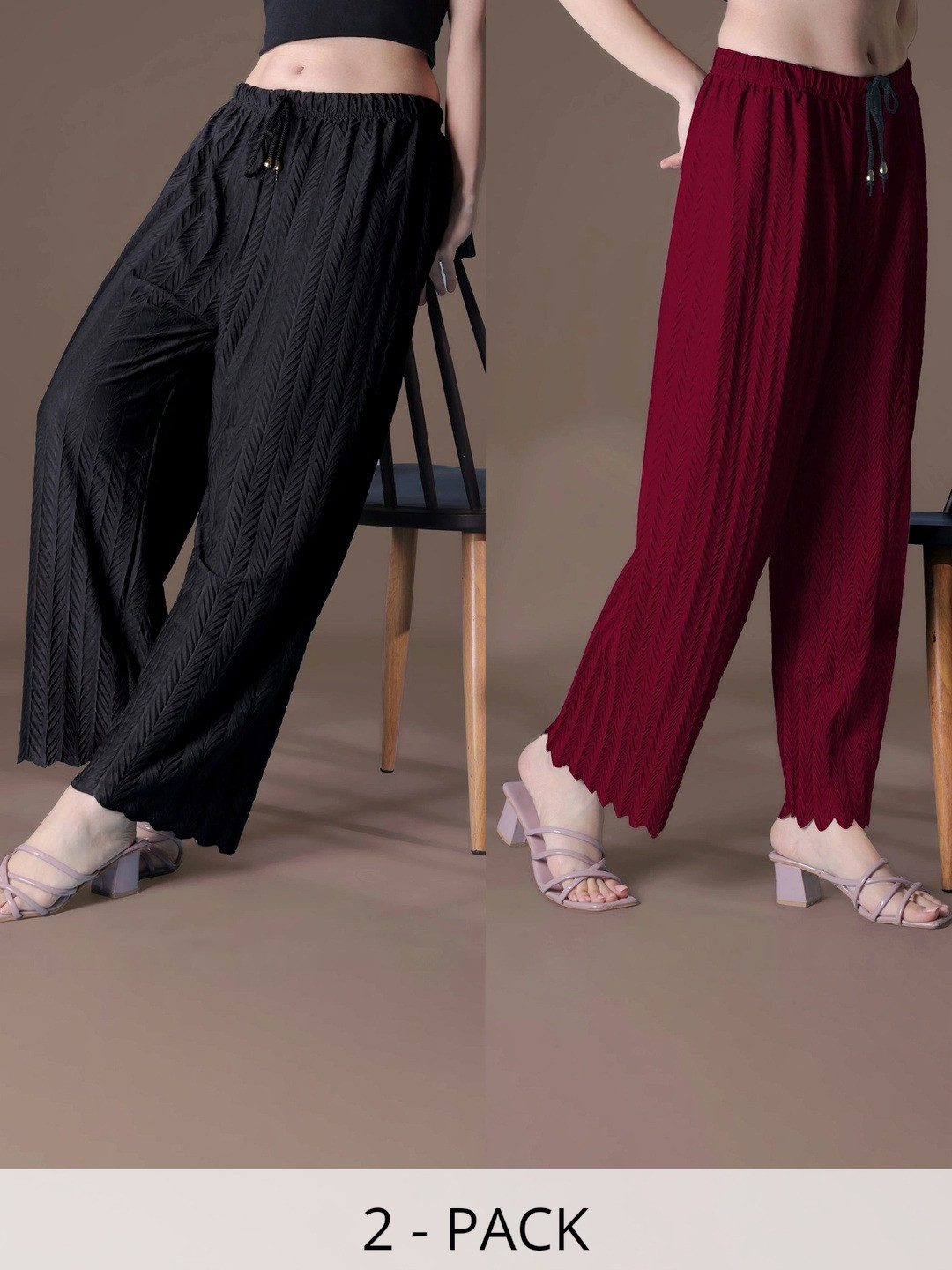 Tijarat Women 2 Knitted Ethnic Palazzos