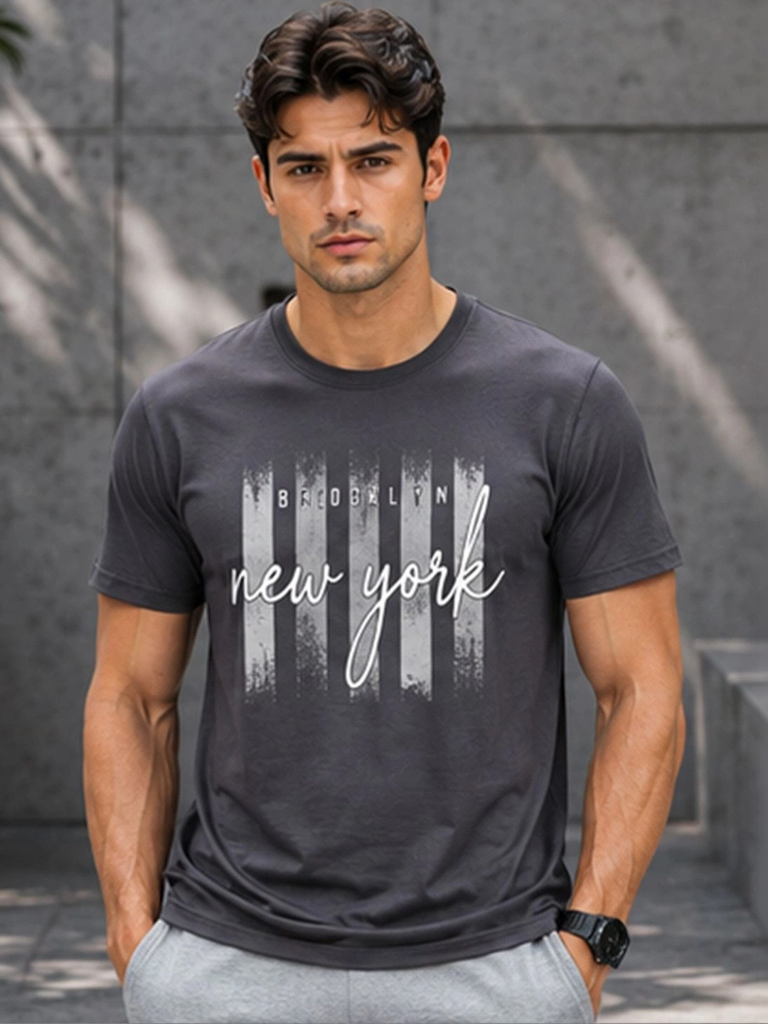 Dpassion Men Quick Dry Gym Printed T-Shirt