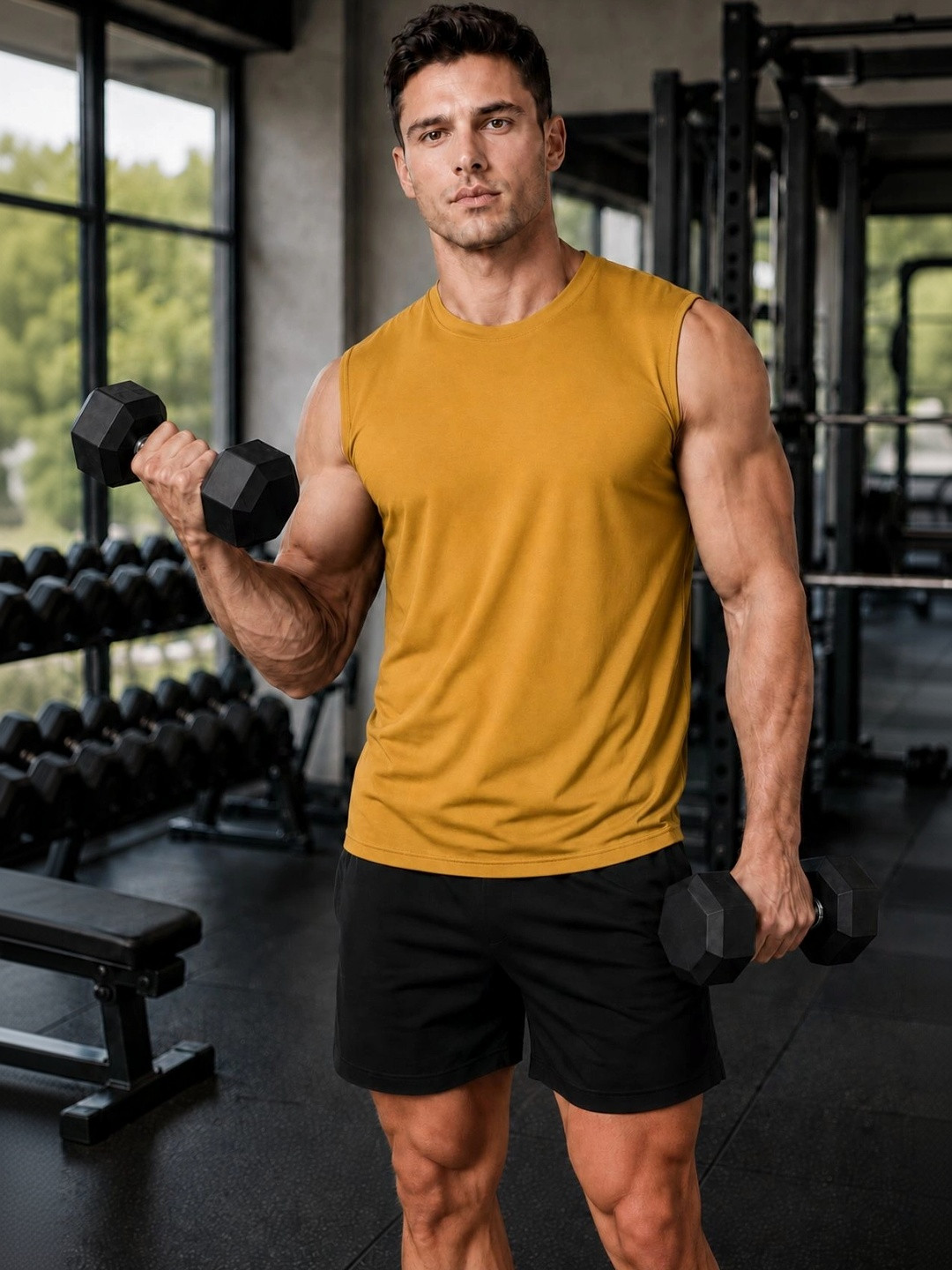 Raxedo Men Relaxed Fit Sleeveless Nylon For No Sweat Workout Vest