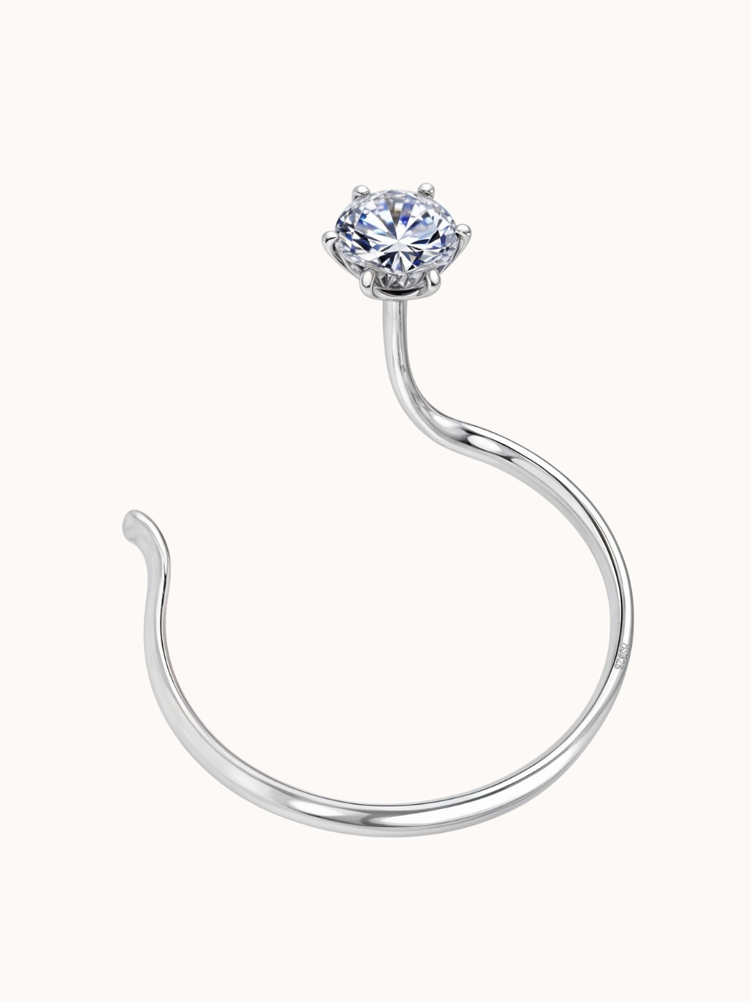 HighSpark 925 Sterling Silver Zircon Studded Ring Nosepin