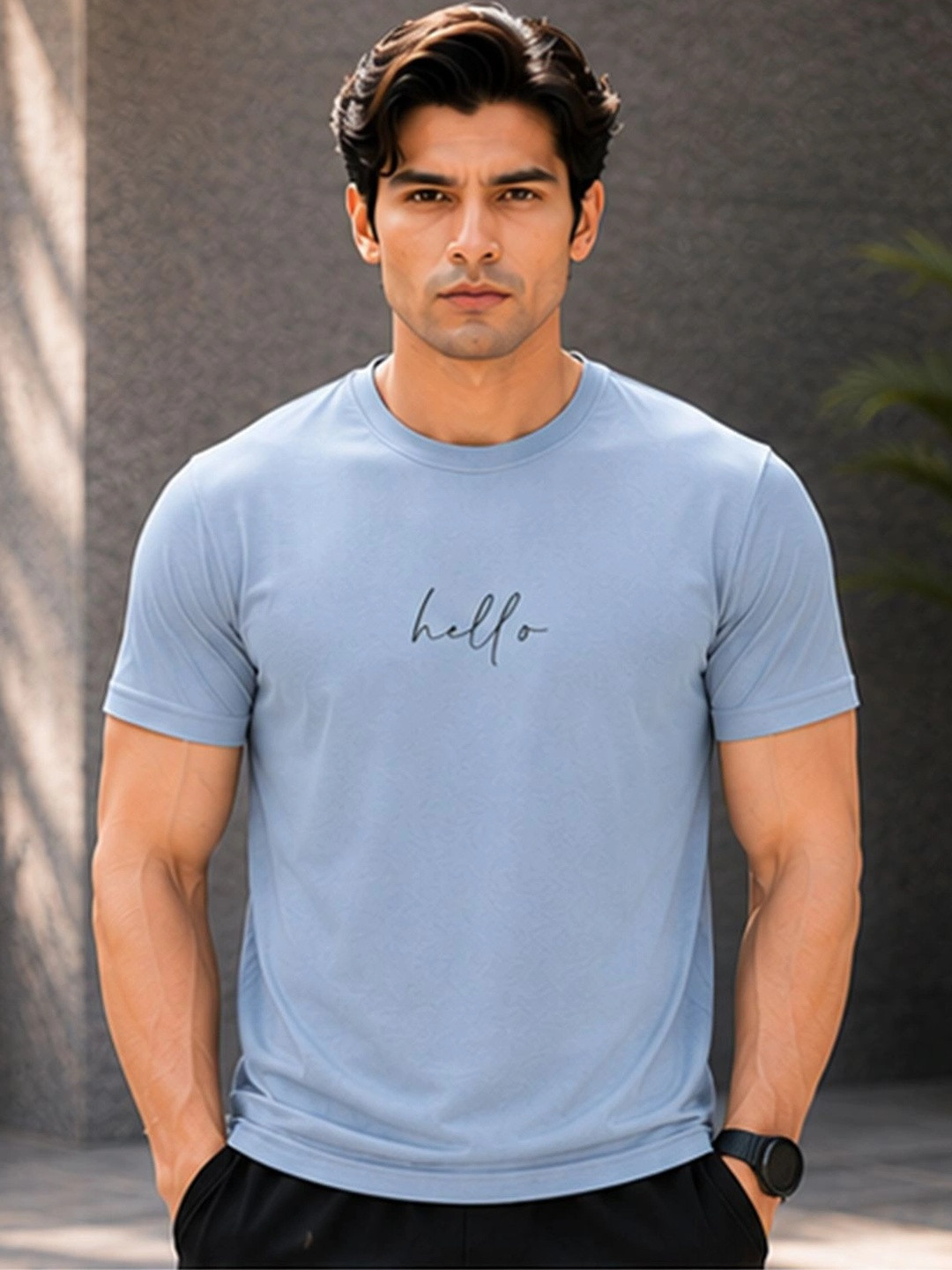 Dpassion Men Quick Dry Gym Printed T-Shirt