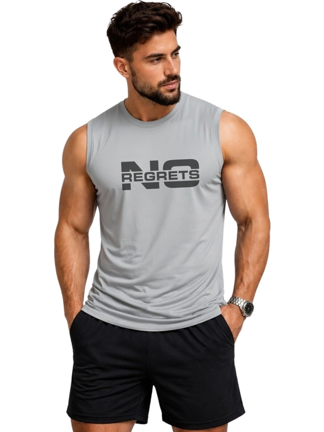 3Colors Printed Gym Vest