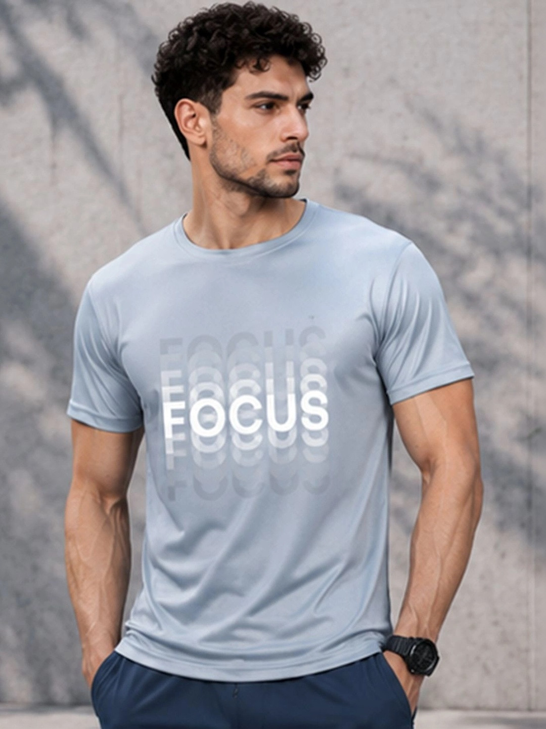 Dpassion Men Quick Dry Gym Printed T-Shirt
