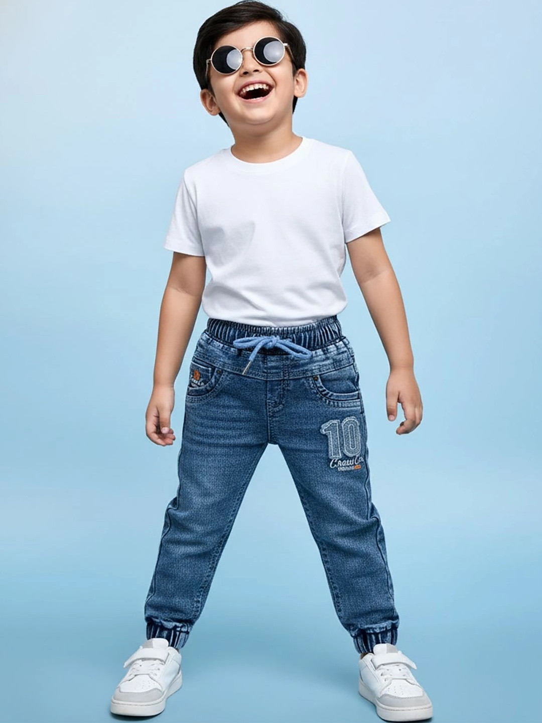 BAESD Boys Jogger Mid-Rise Cuffed Hem Jeans