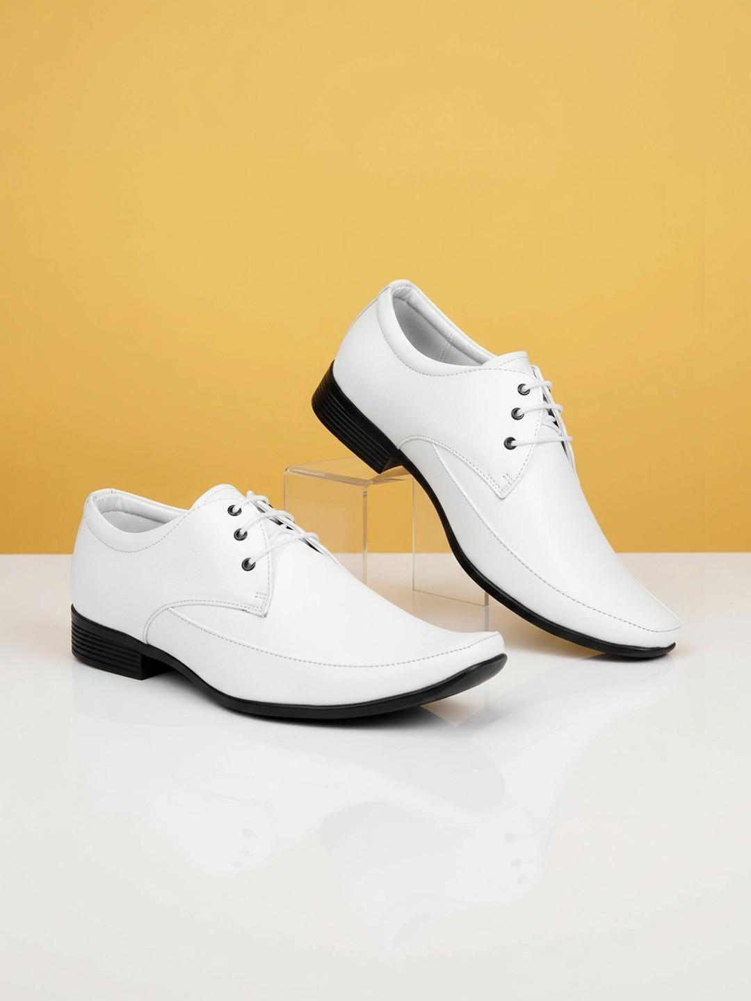 Vitoria Men Pointed Toe Lace-Ups Derbys Formal Shoes With Cap