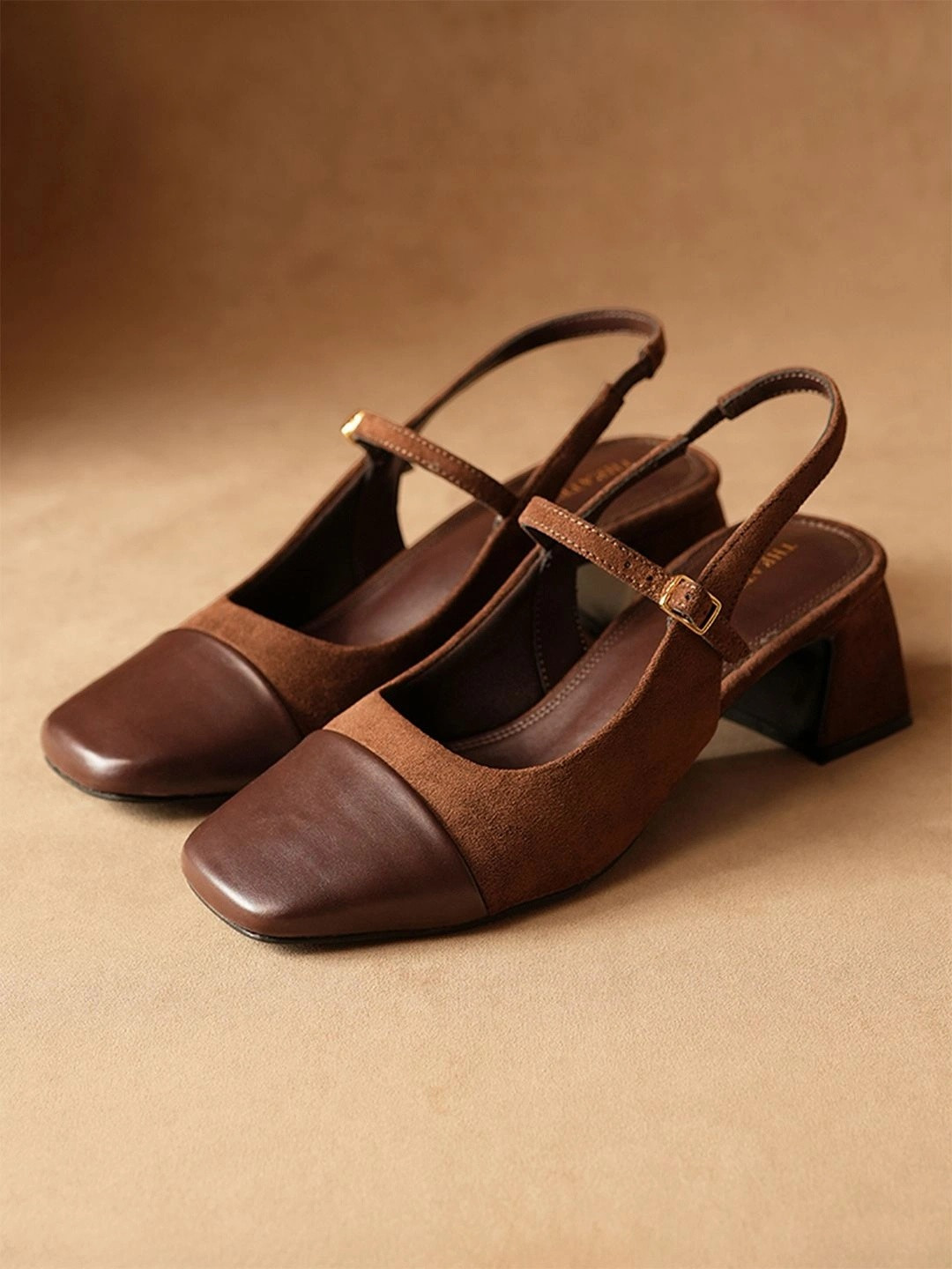 Theater Women Twiggy Madame Sousatzka Wide Feet Brown Mary Jane Slingback Heels