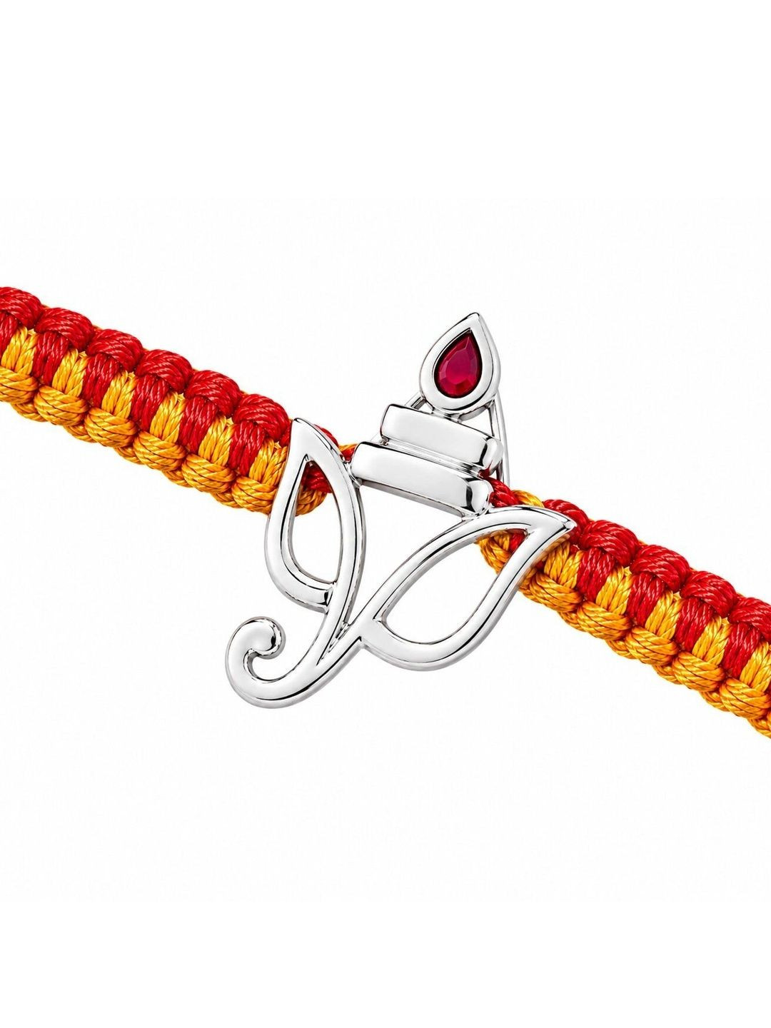 Nishani 925 Sterling Silver Beads and Stones Ganesha Rakhi