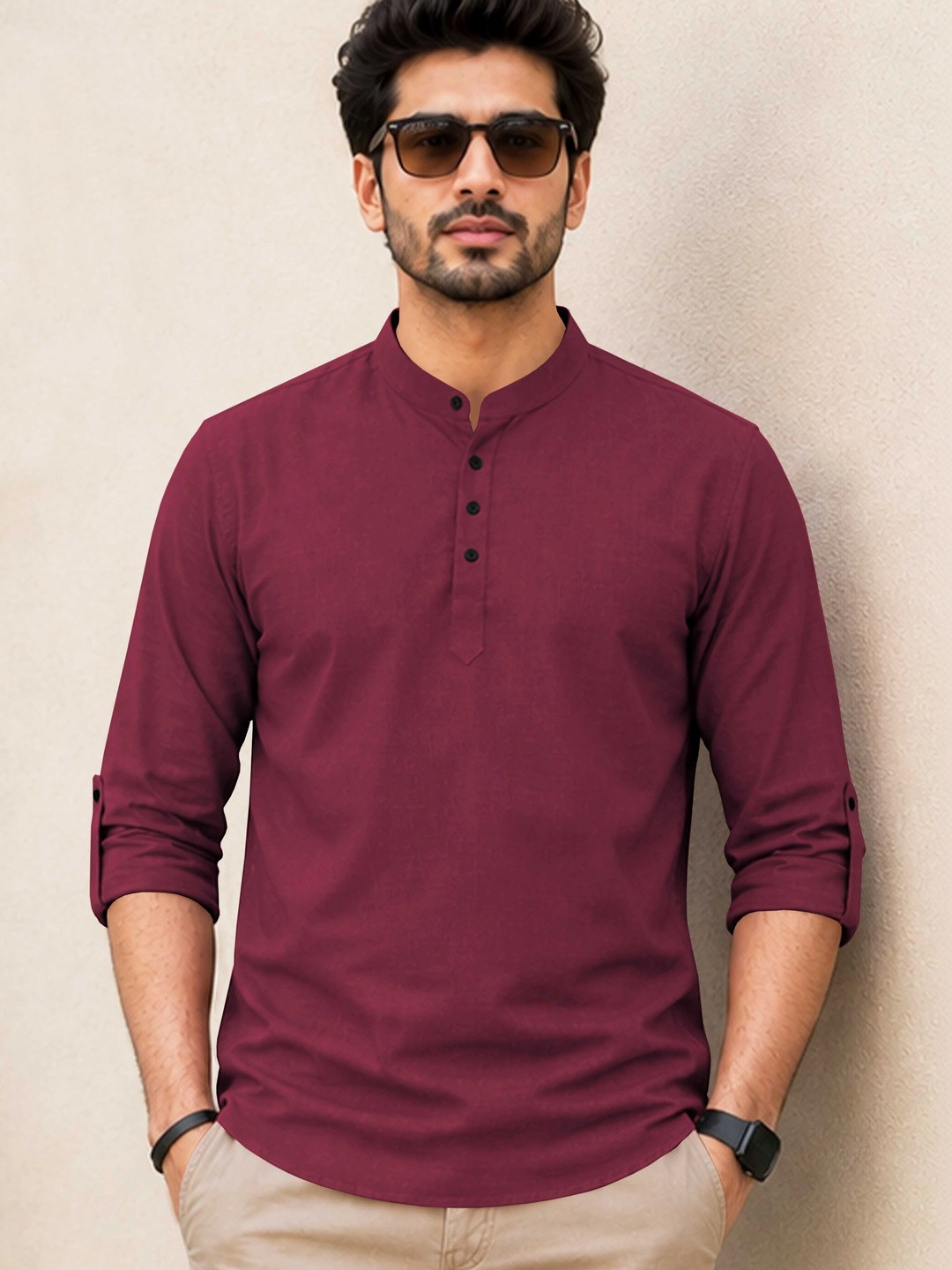 VeBNoR Men Thread Work Kurta
