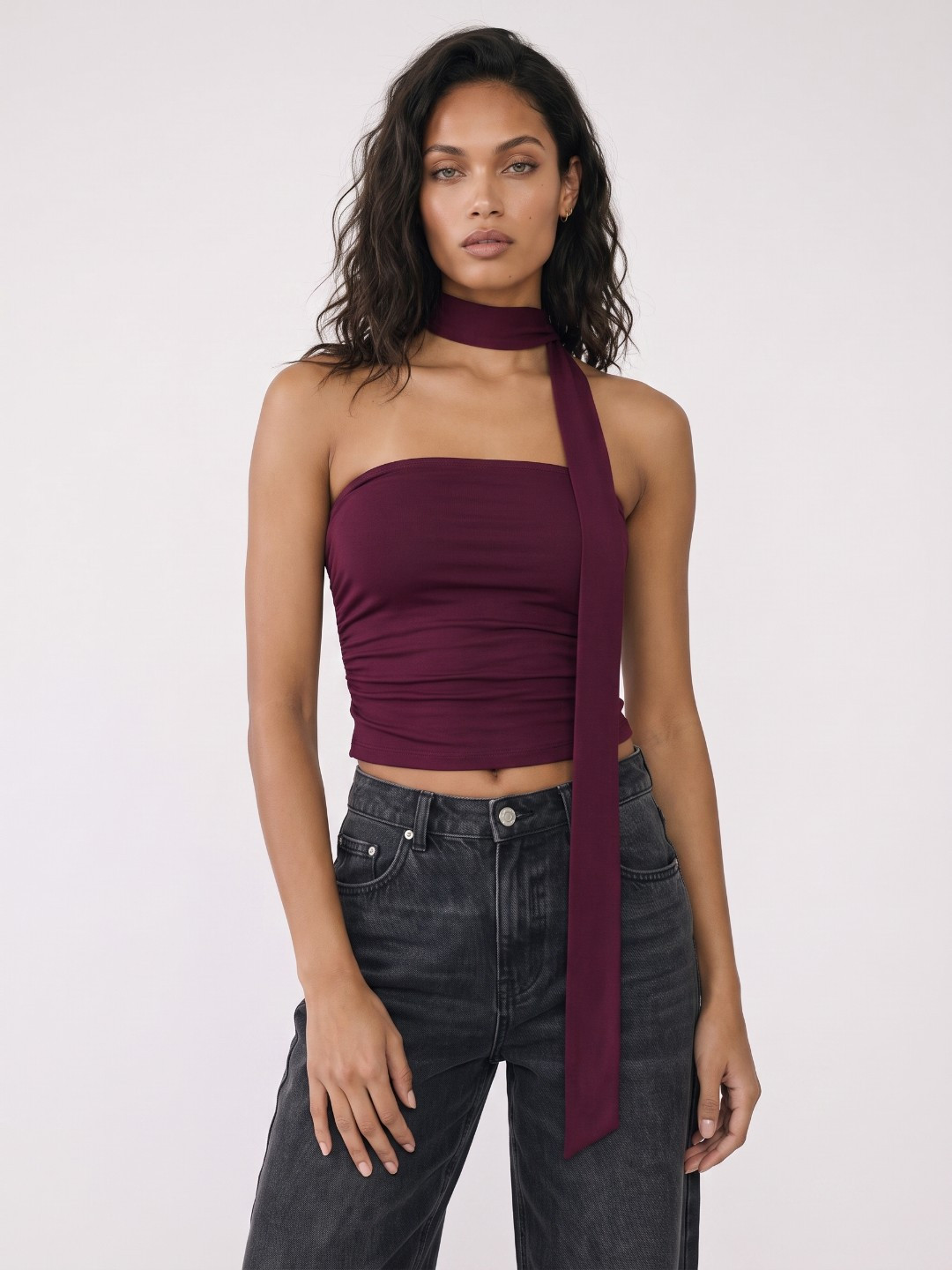 glitchez Strapless Fitted Top
