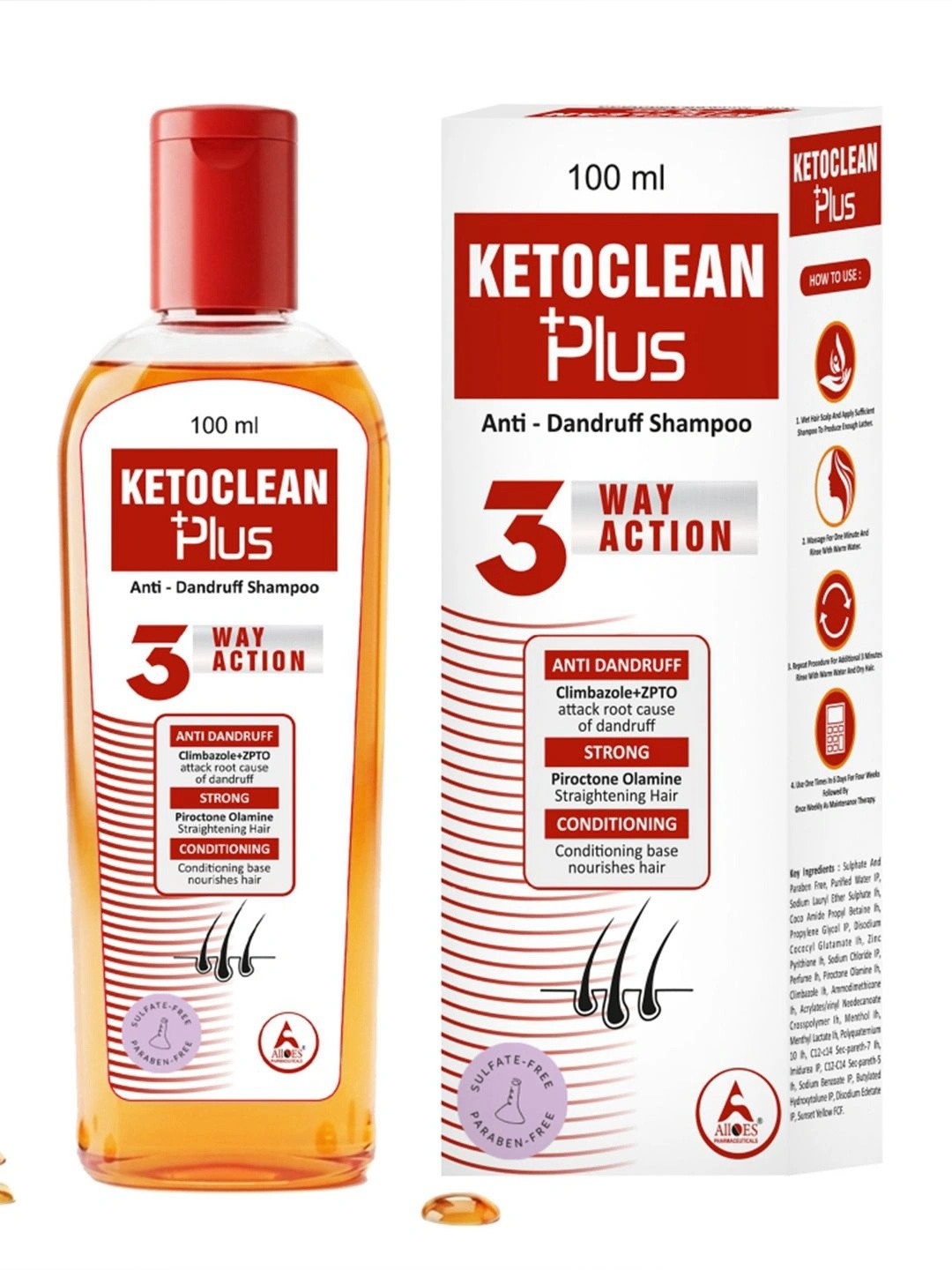 ALLOES PHARMACUETICALS Ketoclean Plus Anti Dandruff Shampoo - 100 ml
