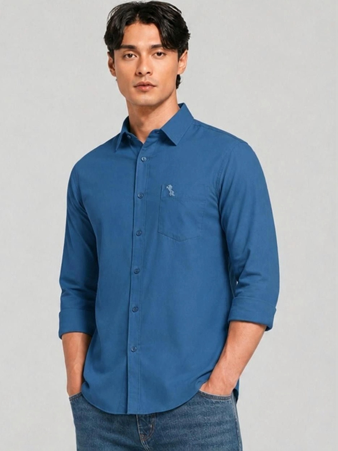 OURANOS Men Comfort Slim Fit Casual Shirt